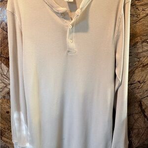 Joe Boxer White Waffle Knit Shirt with 3 button neck closure